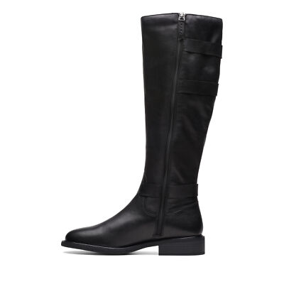 Pre-owned Clarks Women's Cologne Up Black Leather 26174773
