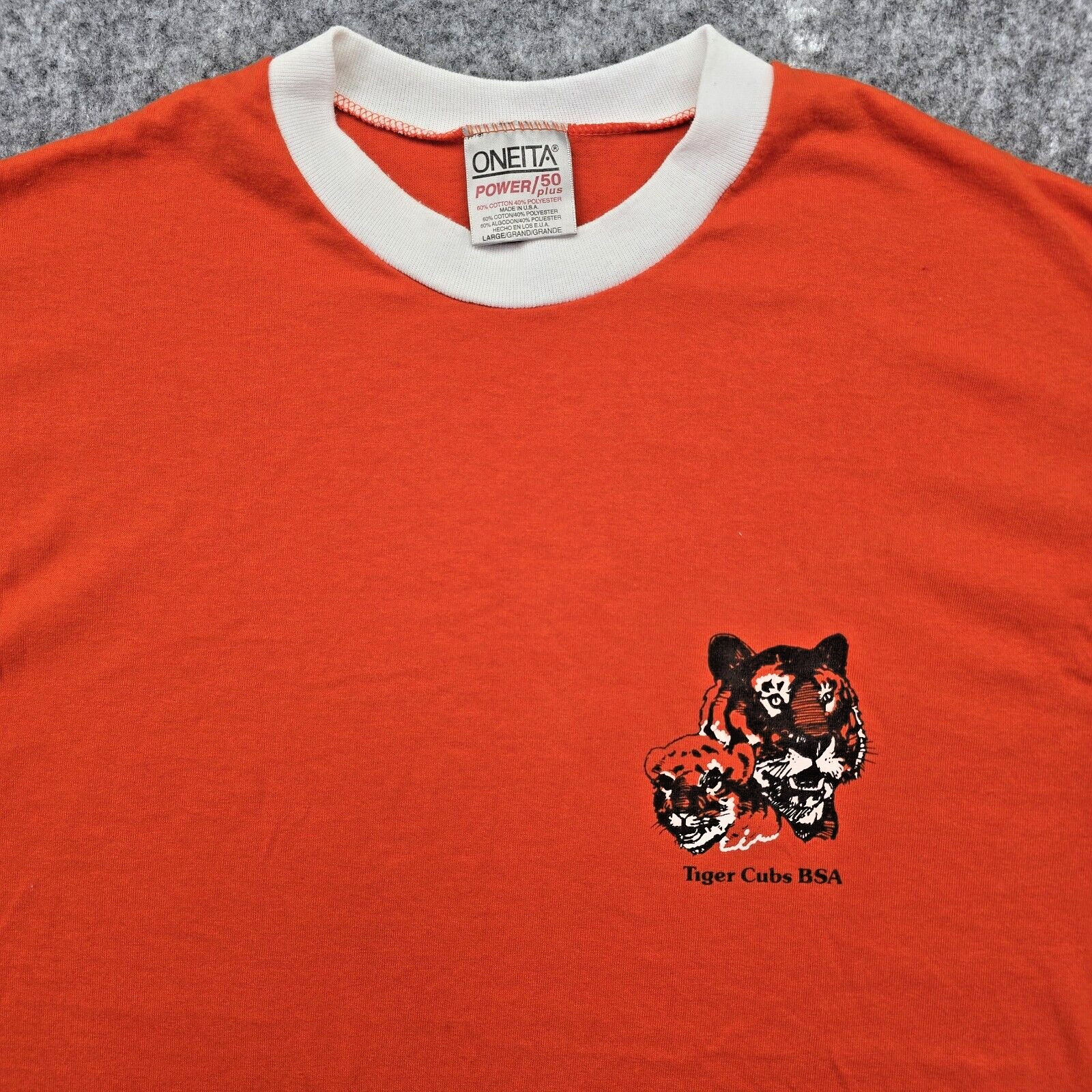 VTG Oneita Power/50 Plus Single Stitch T Shirt Size L Boy Scouts