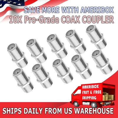10-Pack F Type Coax Coaxial Cable Coupler Female Jack Adapter Connector M380