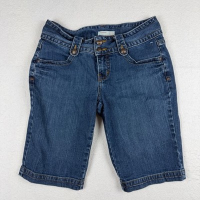 No Boundaries Womens Denim Bermuda Shorts Dark Wash Size 7 NB38SQ2603