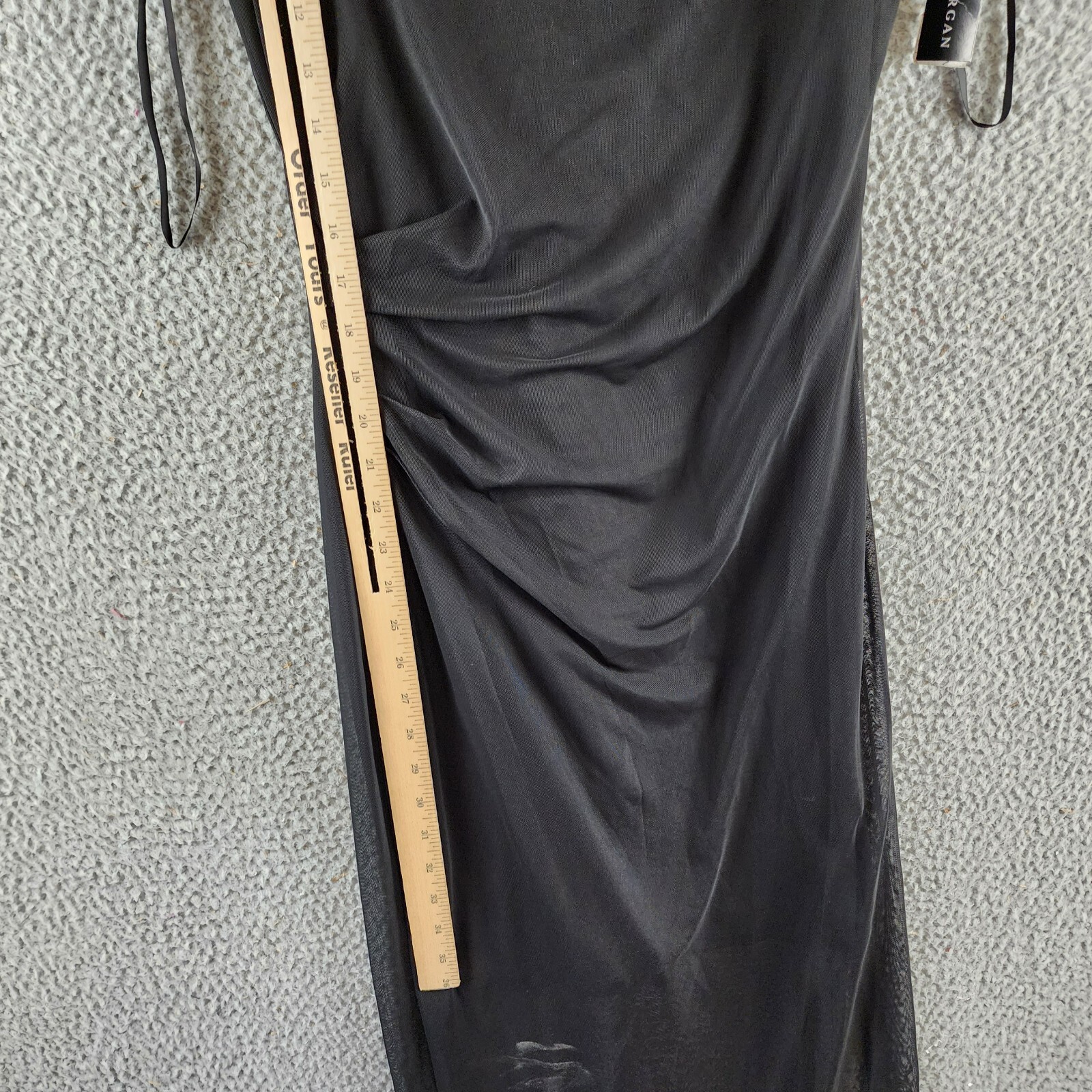 Donna Morgan Asymmetric Neck Side Pleat Maxi Dress Women's 8 Black Side Zipped - Picture 13 of 18