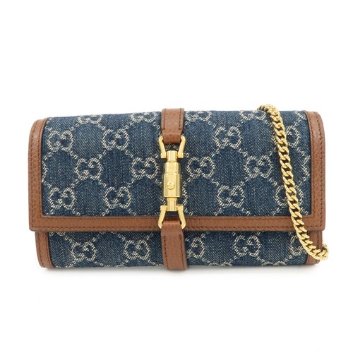 LEVI’S VINTAGE CLOTHING CHAIN WALLET Auth GUCCI New Jackie 1961 GG Denim Leather Chain Wallet WOC
