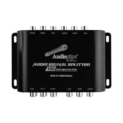 Audiopipe Multi-Audio Signal Splitter Amp 3 RCA Outputs w/ 10 Volt Driver