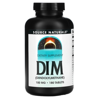 Source Naturals DIM Дииндолилметан 100 мг 180 таблеток без молочных продуктов, без яиц,