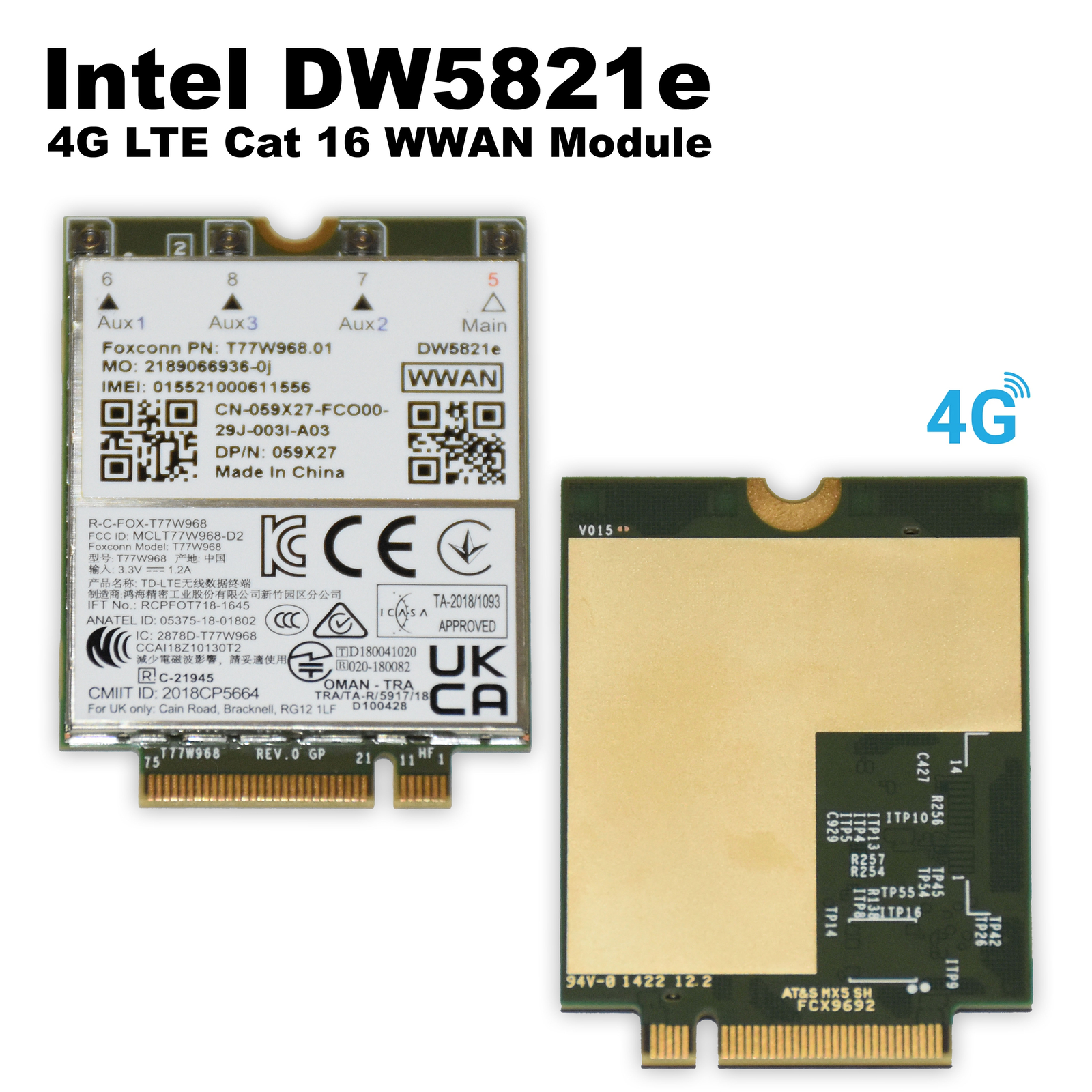 Dell Latitude 7400 DW5821e 5821E M.2 4G LTE Mobile Broadband WWAN Card - 59X27 - Picture 2 of 5