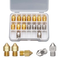 Sea 3D Nozzle Box,10x Messing + 6x Edelstahl Düse MK8 für Creality Ender, CR-6