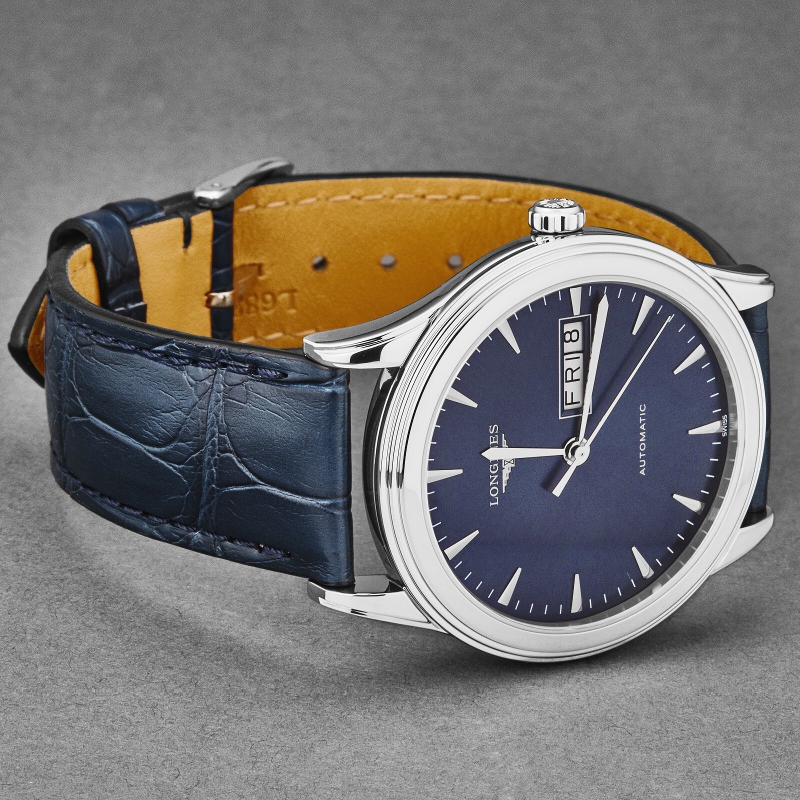Pre-owned Longines Mens 'flagship' Blue Dial Blue Strap Automatic Watch L4.899.4.92.2