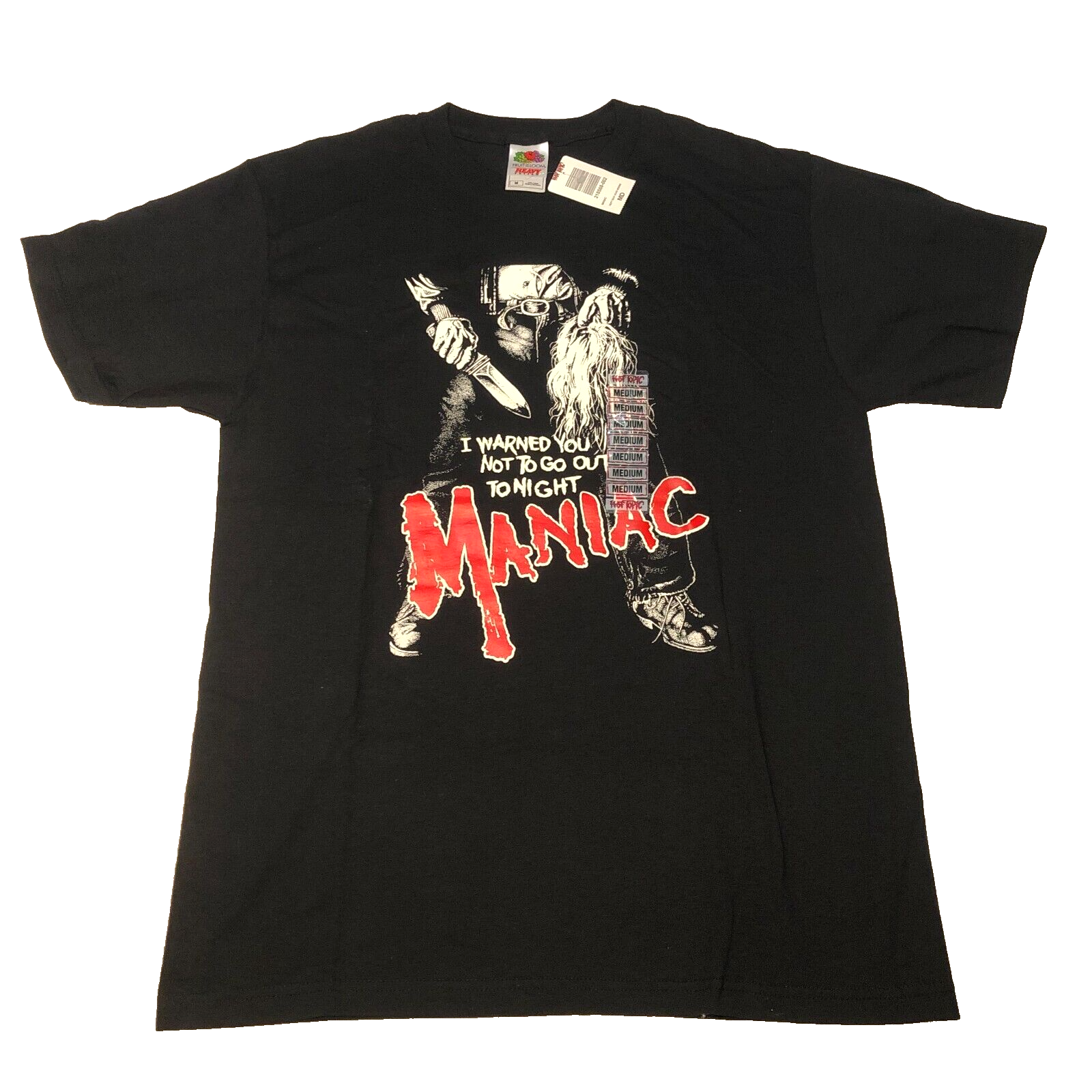 MANIAC 1980 Cult Horror Slasher Movie Black Shirt Vintage 2000's