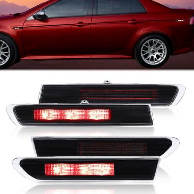 4PCS For Acura TL 2004-2008 Clear Lens LED Front Rear Fender Side Marker Lights