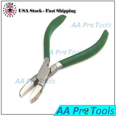 Flat Nose Pliers Nylon Jaws 5-3/4'' Wire Working, Wrapping Green Handle PL-05
