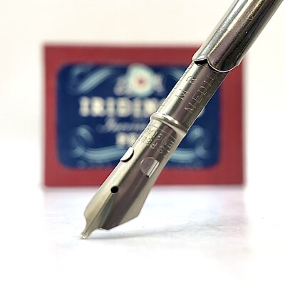 x2 E.S Perry Iridinoid Medium Right Reservoir Dip Pen Nib M.R.1 VTG Broad Edge 