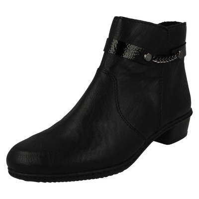 Ladies Rieker Smart Casual Low Heel Work Office Pull On Ankle Boots Y0783