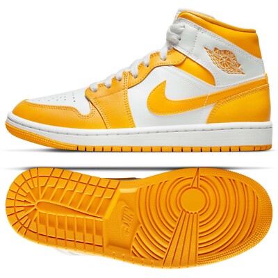 Nike WMNS Air Jordan 1 Mid White/University Gold BQ6472-117 Women's Shoes Sz 12