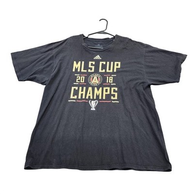 Atlanta United FC Shirt Mens 2XL Black MLS Soccer 2018 MLS Cup Champs Adidas