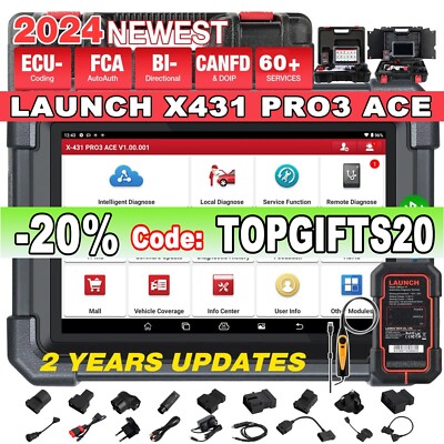 LAUNCH X431 PRO3 ACE PRO5+ Car Diagnostic Tool Bidirectional Scanner Key Coding