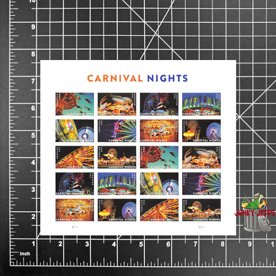 2024 USPS SHEET OF 20 FIRST CLASS LETTER STAMPS CARNIVAL NIGHTS 73¢ ($14.60)