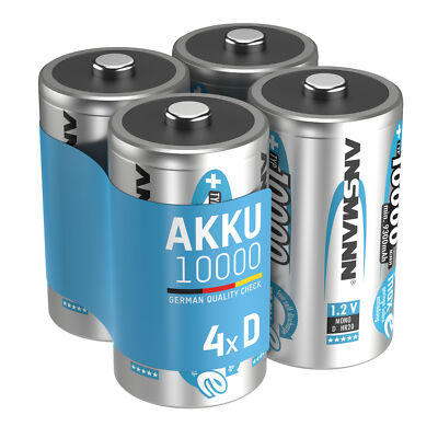 ANSMANN Akku Mono D 9300 mAh 1,2V NiMh, 4 Stück