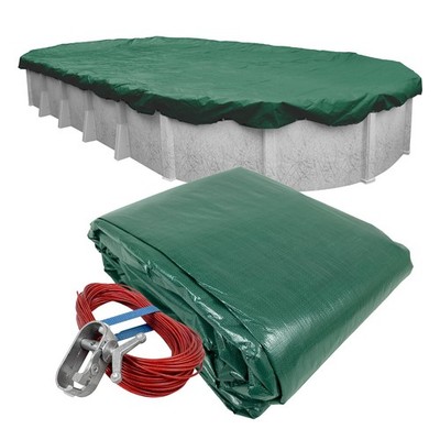 Robelle 15 x 30 ft Professional Green Winter Oval Pool Cover f...