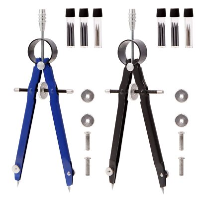 2pcs Compass for Geometry Professional Drawing CompassMetal Compass Circle Co...