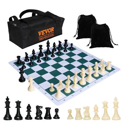 VEVOR 20'' Tournament Chess Board Set Foldable Portable Silicone Chess Game Gift