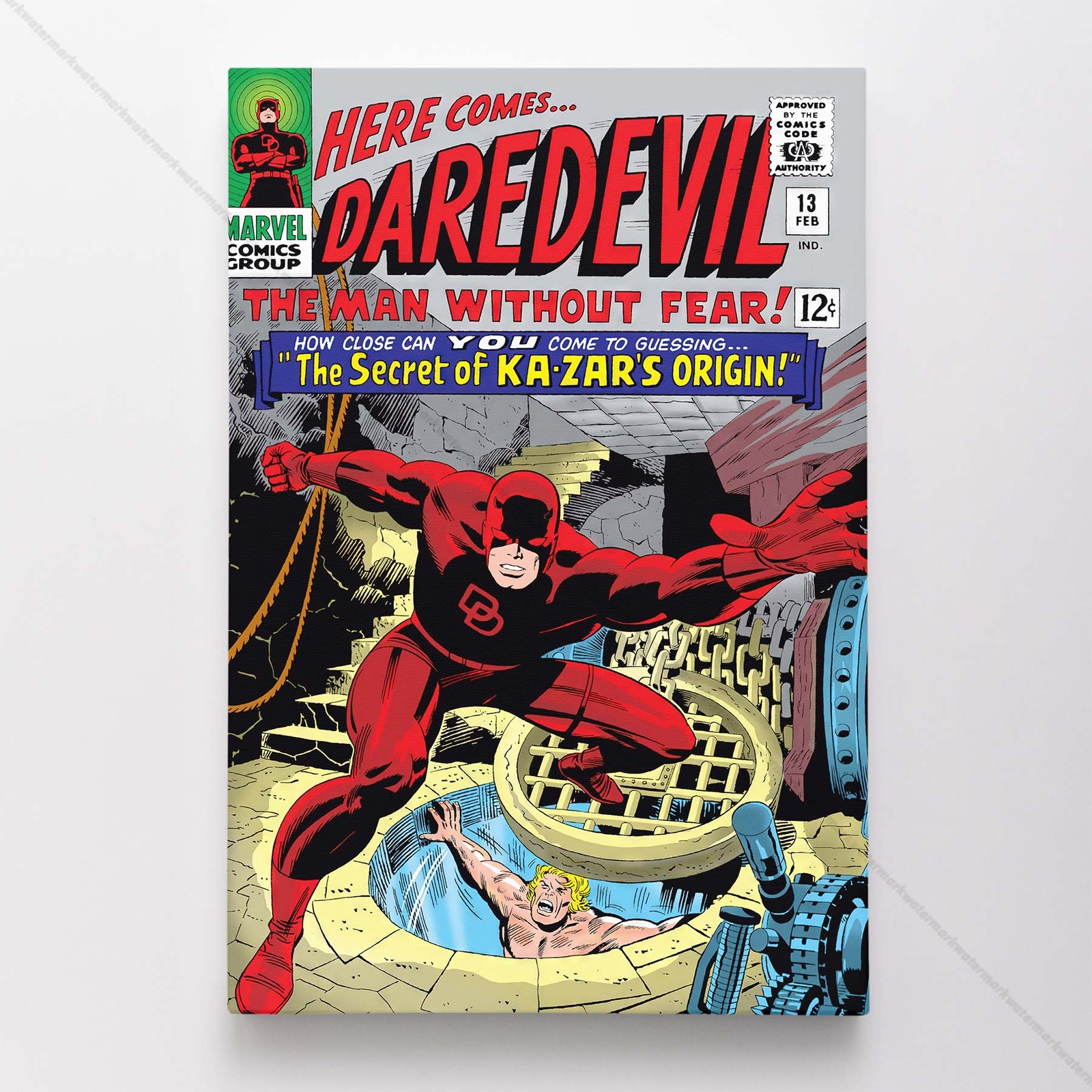 Daredevil Poster Canvas Vol 1 #13 Comic Book Art Print