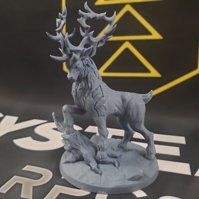 Forest King Stag (3D Printed Gaming Miniature) 50mm Base mini deer dire D&D RPG