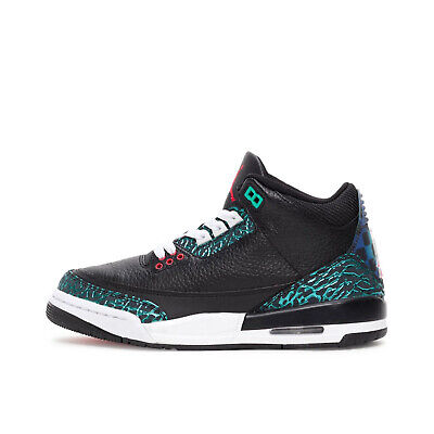Big Kids Jordan 3 Retro Moto Черный/Сиреневый красный-Hyper Jade (FV5437 001)
