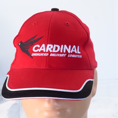 Cardinal Dedicated Delivery Logistics Red Black Strapback Hat Afterburner FX Sun