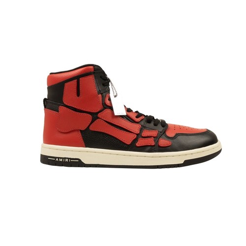 Pre-owned Amiri Black & Red Leather Skeleton High Top Sneakers Size 7/40 $780