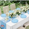 350 Pcs Light Blue Party Supplies Include Scalloped Plate Napkin Cup Forks Knives, Plastic Cutlery 50 Guest Disposable Party Tableware Set for Wedding Baby Shower Bridal Shower Birthday Parties