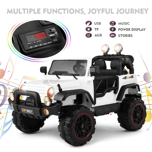 12V Electric Battery Kids Ride on Car Truck Toys LED MP3 w/Remote Control White