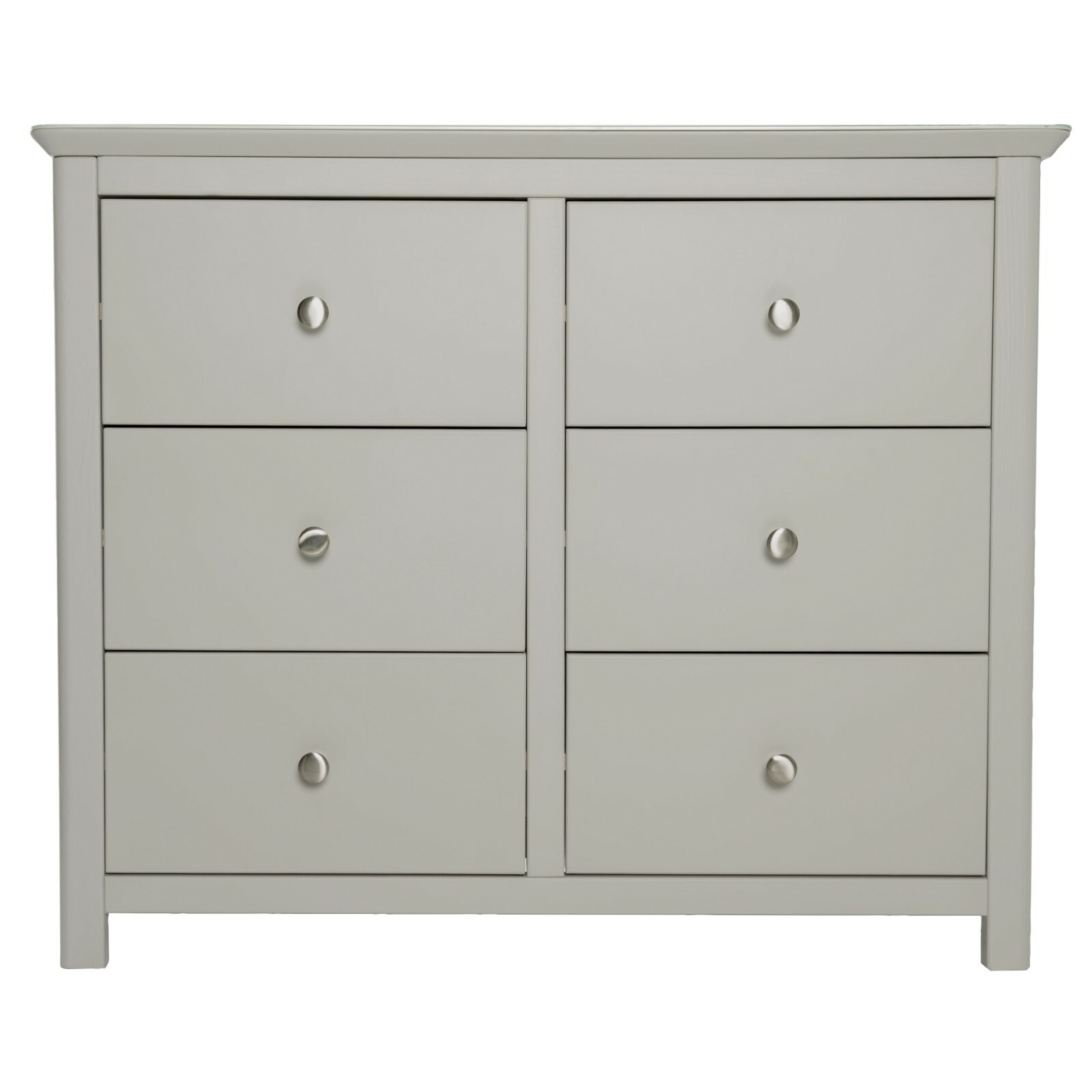 Grey Painted Glass Top Assembled Bedroom Furniture Chest Of 6