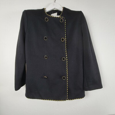 Jeffrey & Dara Women's Knit Crew Neck Casual Button-Front Basic Jacket Black 11