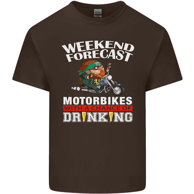 Weekend Forecast Motorbikes Mens Cotton T-Shirt Tee Top