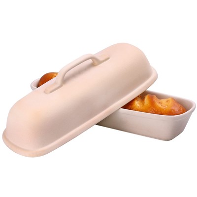 Superstone Covered Baker,Unglazed stoneware bakeware,Square Bread Porcelain B...