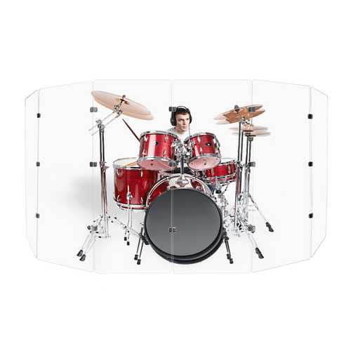 PENNZONI Drum Shield 5ft Acrylic Panels w/ Deflector & Bright Chrome Hinges