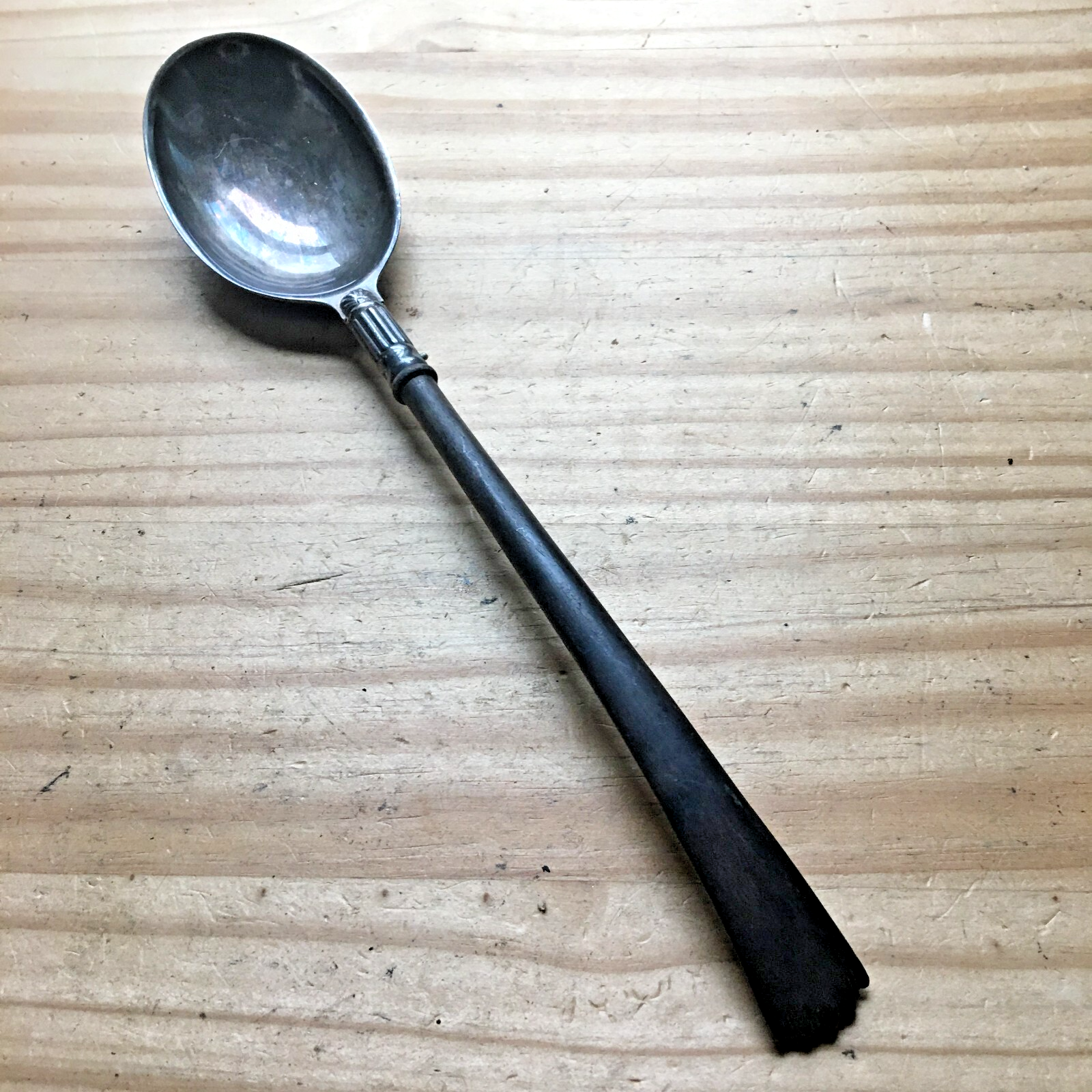 VTG Gorham N79 Ebony Handle Electro Plate Silver plate Serving Spoon 12