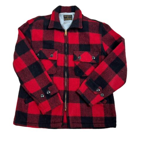 VTG 60s Sears Sportswear BUFFALO PLAID Wool Zip Up Hunting VTG 60s Sears Sportswear BUFFALO PLAID Wool Zip Up Hunting