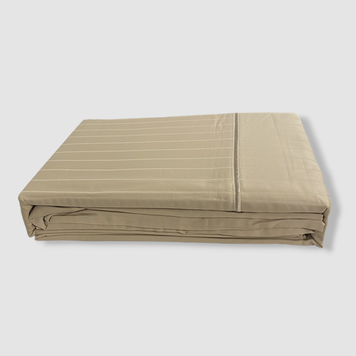 $300 Sferra Beige Full Marcus Collection 400-Thread Count Striped Bed Sheet Set