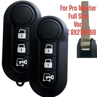 2 Replacement for 2015-2019 Dodge Ram Promaster Control Key Fob Remote RX2TRF198