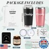 CUPLOOV Pregnancy Gifts for New Parents 20 Oz Mom and Dad Tumbler Set for First Time Moms Dads Expecting Parents to Be Mother's Day Father's Day Baby Shower Gender Reveal Presents (Rose Gold and Black)