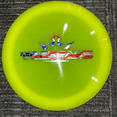 DYNAMIC DISCS LUCID BAR STAMP TRESPASS DISC GOLF DRIVER 174G YL/FLAG @ LSDISCS