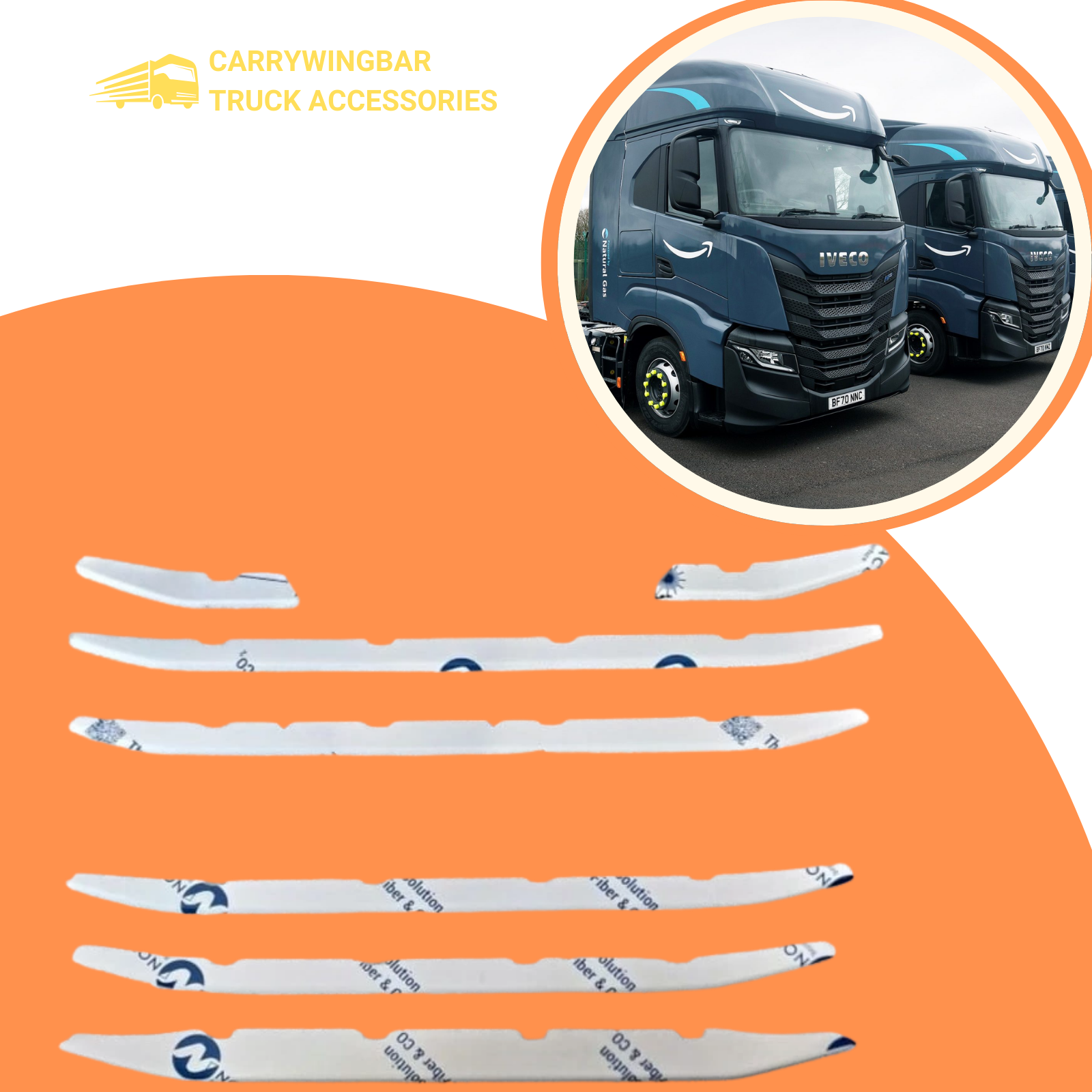 IVECO S-WAY Mittlere Frontgrill Zierleisten Edelstahl Chrom 7-tlg Set