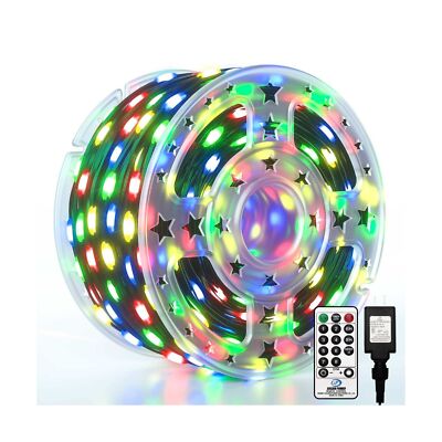 Eueasy Christmas Lights Outdoor, 1000 LED 344FT Fairy String Lights Plug in W...