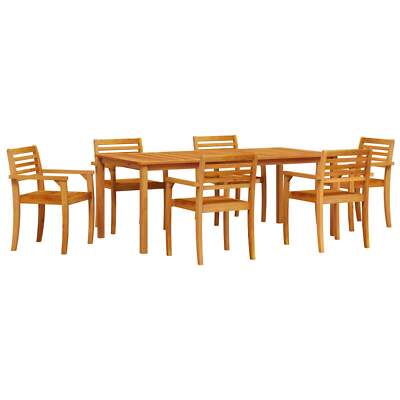 vidaXL Garden Dining Set 9 pcs Brown Solid Acacia Wood