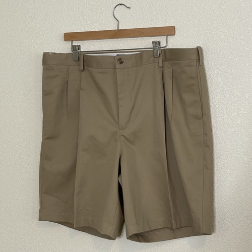 Lands End Shorts Mens Sz 40 Beige Khaki Chino Traditional