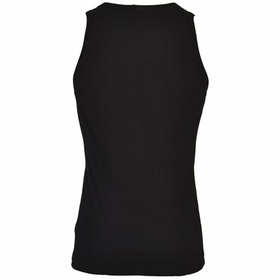 DOLCE & GABBANA DOLCE & GABBANA FUEB0 STRETCH BAUMWOLLE TANK TOP, SCHWARZ MIT GELBEM LOGO