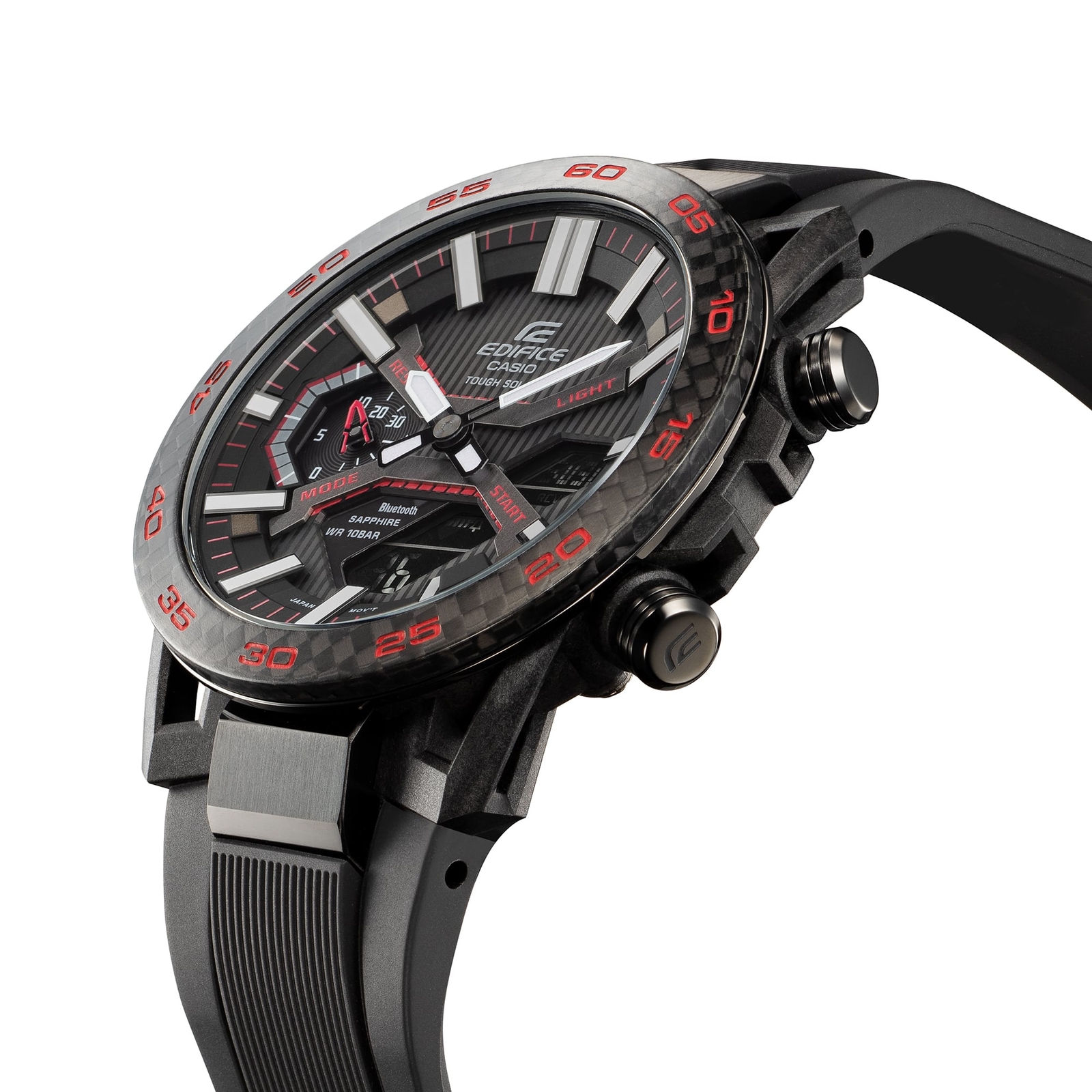 Pre-owned Casio Edifice Sospensione Ecb-2000ypb-1ajf Bluetooth Carbon Case Watch 47.8mm