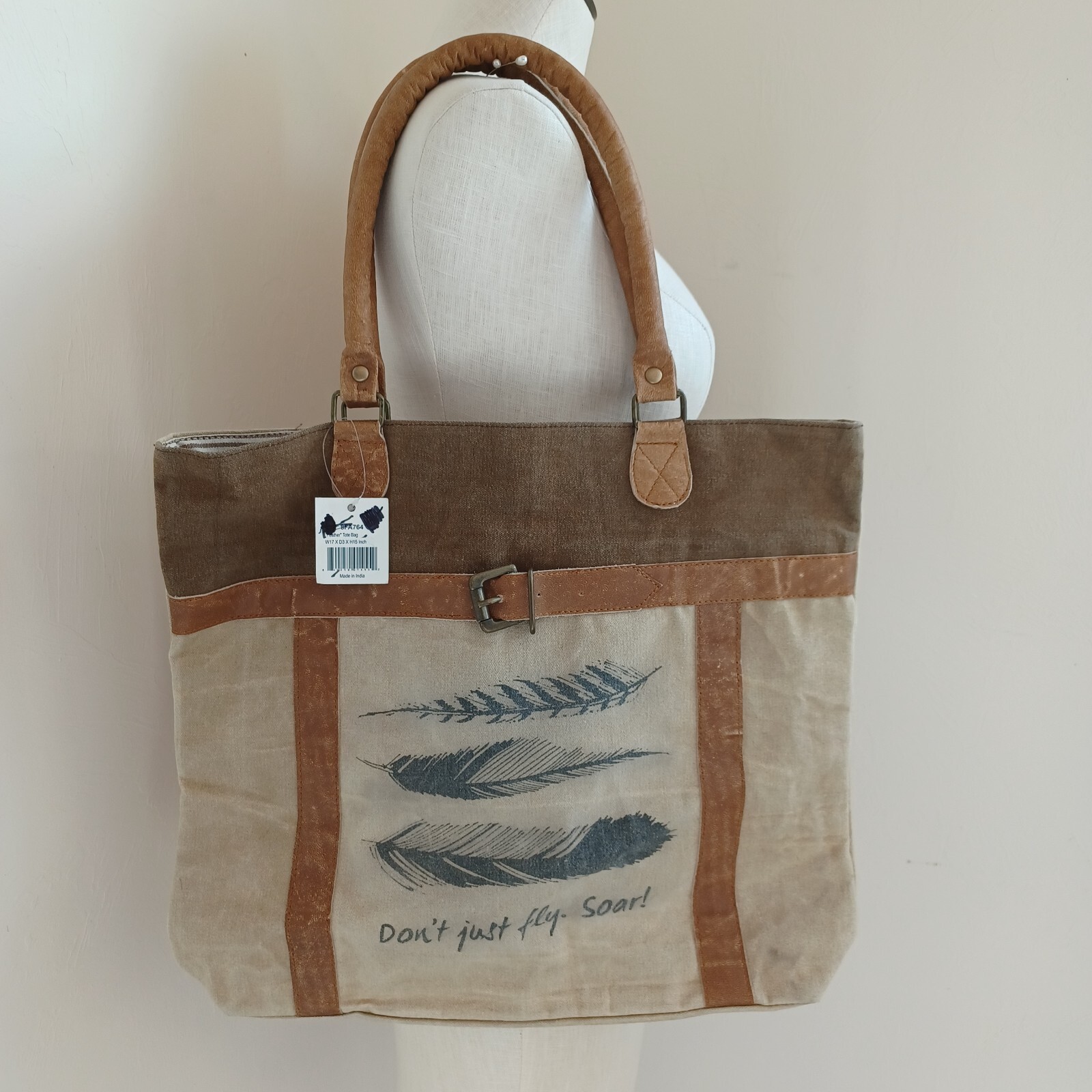 Audreys Handbag Tote Dont Just Fly Soar Feed Bag Canvas