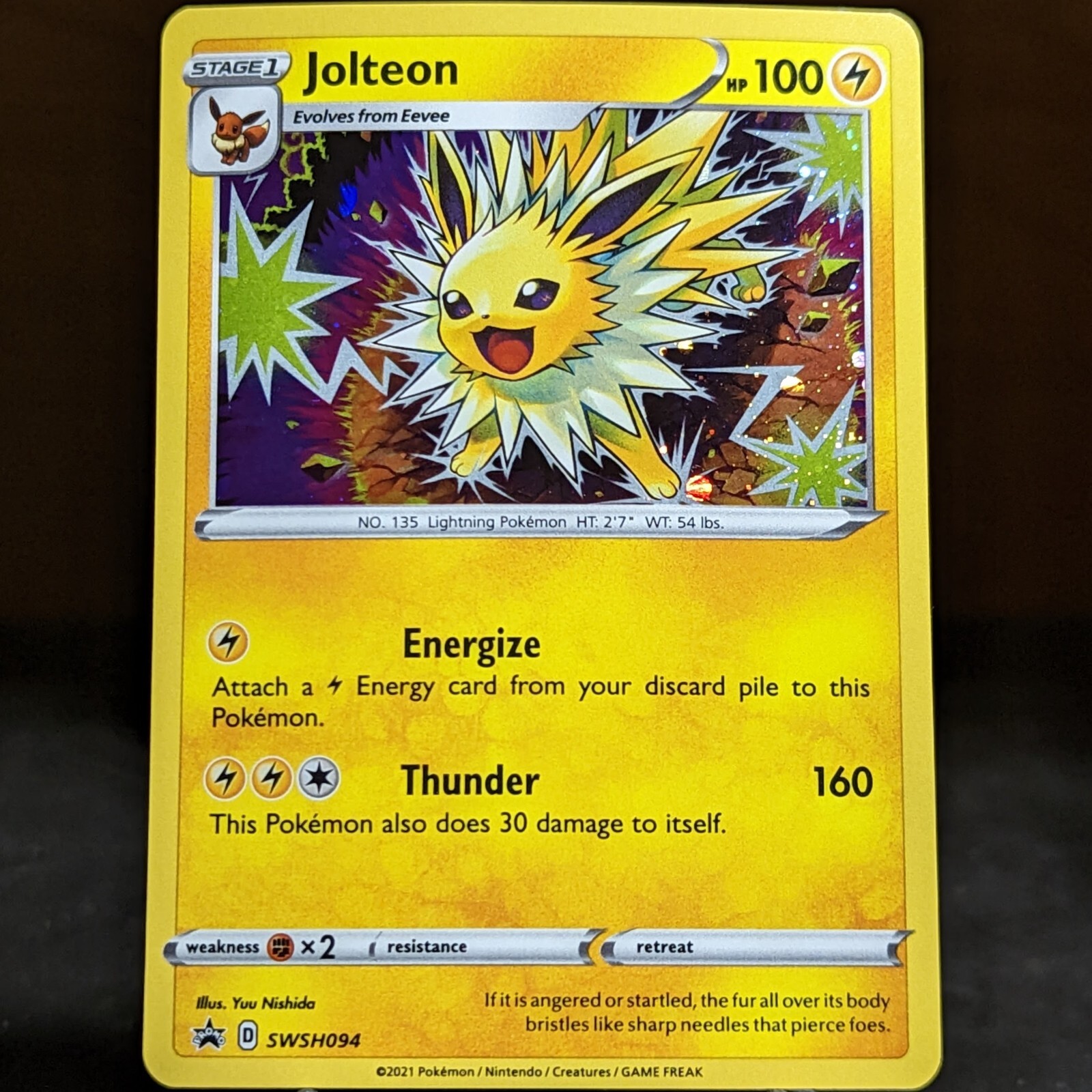 Jolteon SWSH094 NM Black Star Promo Cosmos Holo Foil Pokemon Jolteon SWSH094 NM Black Star Promo Cosmos Holo Foil Pokemon